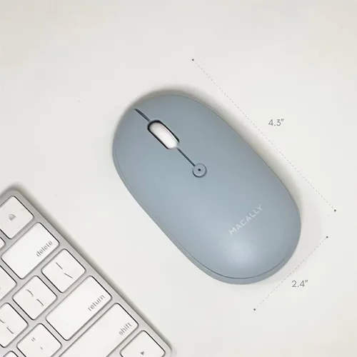 Vista 7 de Macally Ratón inalámbrico Bluetooth – silencioso, cómodo, recargable para MacBook Air/Pro, Mac, iMac, Apple iPad – Mouse inalámbrico para laptop, PC