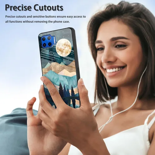 Vista 199 de Funda para Motorola Moto Edge 2022, cubierta trasera de vidrio templado con protector de pantalla, funda protectora a prueba de golpes para Motorola