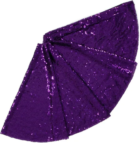 Vista 15 de ShinyBeauty Falda de árbol de Navidad rosa claro de 24 pulgadas, falda de lentejuelas para lápices/mini árboles, cubierta navideña para Año Nuevo