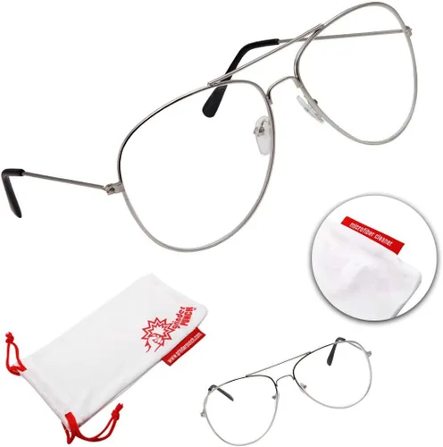 Vista 2 de grinderPUNCH Gafas de lente transparente de aviador, gafas de moda sin receta UV400