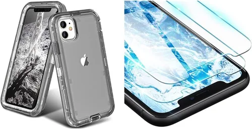 Vista 8 de ORIbox Funda compatible con iPhone 11, resistente a prueba de golpes, anticaídas, protector de pantalla de vidrio para iPhone 11, XR (6.1 pulgadas)