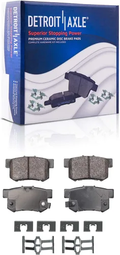 Vista 5 de Detroit Axle - Pinzas de freno traseras para el lado del pasajero + pastillas de freno de cerámica con herramientas de repuesto para Acura CL TL