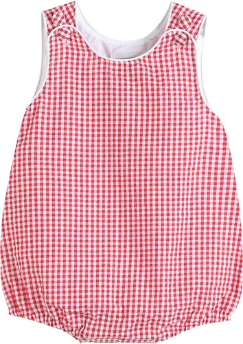 Vista 10 de Lil Cactus - Pelele de una pieza con diseño de burbujas, estilo seersucker o cuadros de gingham, para bebés y niños pequeños café Gingham