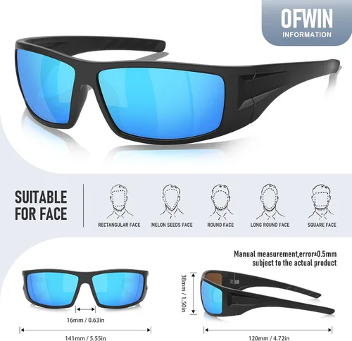 Vista 3 de Gafas de sol deportivas polarizadas para hombres y mujeres con marco irrompible para ciclismo, pesca, lentes envolventes, protección UV400