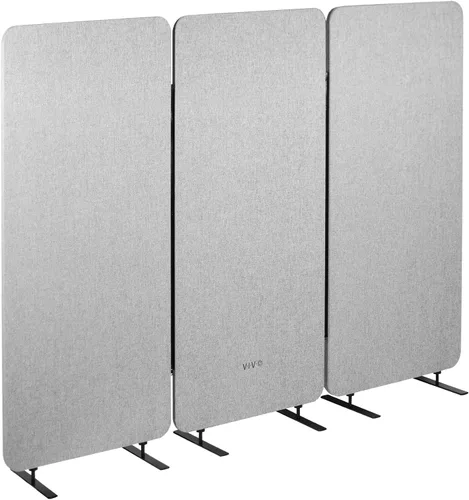 Vista 14 de VIVO Panel de privacidad independiente de 72 x 66 pulgadas, divisor de cubículo, partición acústica de pared, 3 paneles de 24 pulgadas, gris
