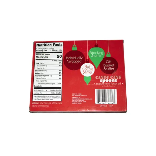 Vista 2 de CANDY CANE Cucharas, sabor a menta, (1) caja