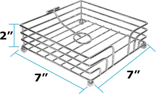 Vista 2 de Blue Donuts Wire Collection Servilletero, servilleteros para mesas, servilleteros de mesa de comedor para cocina, servilletero plano, cromado