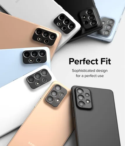 Vista 3 de Ringke Estilo de cámara compatible con Samsung Galaxy A33 5G / A53 5G / A73 5G protector de lente de cámara, marco de aluminio resistente adhesivo