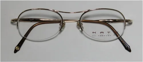 Vista 2 de KATA Noa - Gafas de diseñador para hombre y mujer, combinación de colores, de media armazón, accesorios de moda (47-19-140, oro/marrón)