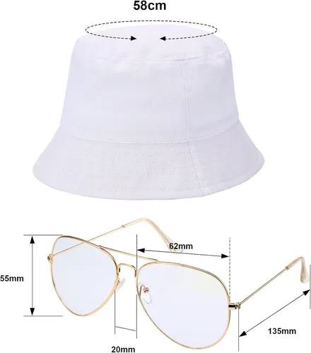 Vista 2 de Kit de disfraz de Hip Hop de los años 90, sombrero de sol, cadena dorada de los años 80 y 90, accesorios de rapero