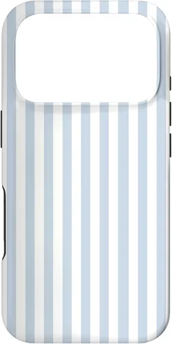 Vista 30 de Funda con patrón geométrico de rayas blancas y azul claro para iPhone 17