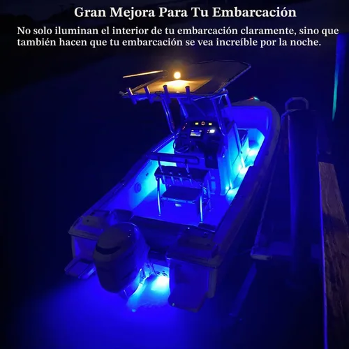 Vista 7 de Boaton Luces LED para pesca nocturna marina, luces interiores de cortesía para barco, sin necesidad de perforar, azul