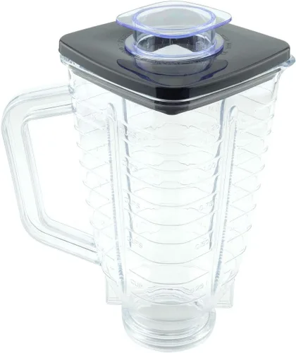 Vista 2 de Juego de reemplazo de tarros de plástico de 6 piezas con tapa cuadrada de 5 tazas compatible con licuadoras Oster