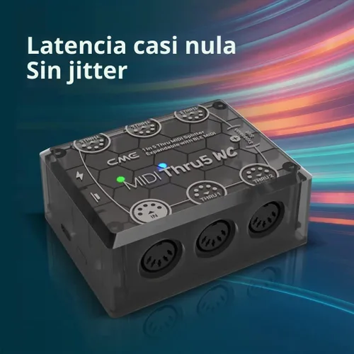 Vista 7 de CME MIDI Thru5 WC - Premium MIDI Thru de 1 a 5 - Transmisión cableada de alta precisión de 1 entrada a 5 salidas con optoacoplador de alta velocidad