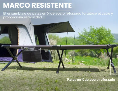 Vista 4 de EVER ADVANCED Catre de Campamento Extra Ancho para Adultos, Catres de Dormir de Tamaño Extragrande XXL, Cama Plegable con Bolsa de Transporte, 84.3