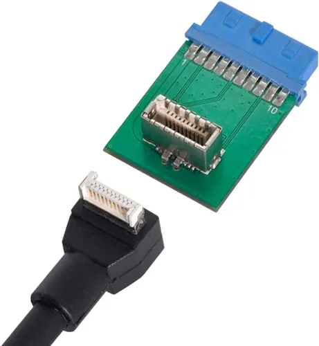 Vista 6 de xiwai USB 3.1 Panel frontal Socket Key-B Tipo-E a USB 3.0 20Pin Header Adaptador de extensión macho para placa base
