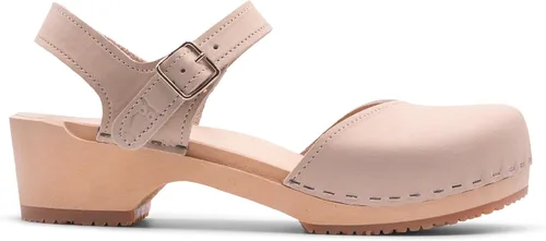 Vista 11 de Sandgrens Zuecos de madera sueca hechos a mano para mujer, sandalias de tacón bajo Zaragasso