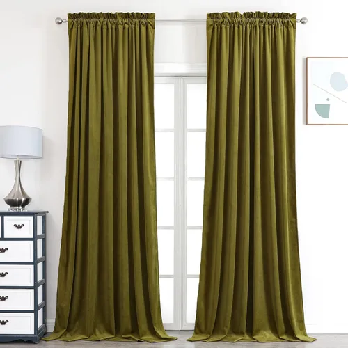 Vista 14 de Benedeco - Cortinas de terciopelo burdeos para ventana de dormitorio con pompón, cortinas de lujo súper suaves, oscurecimiento y aislamiento térmico