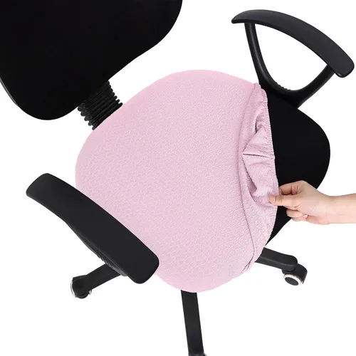 Vista 31 de Smiry Fundas de asiento de silla de computadora de oficina, de jacquard elástico, extraíbles, lavables, antipolvo, protectores de cojín para silla