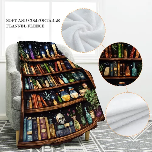 Vista 2 de Jekeno Estantería de Libros Manta Regalos para Mujeres Hombres Niños Niñas Papá Mamá Adolescentes Amigos Cumpleaños Navidad Halloween Pascua Regalos