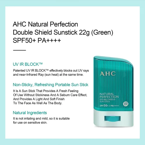 Vista 3 de gadi place AHC Natural Perfection Double Shield - Protector solar de doble escudo 0.78 oz / 0.78 onzas (verde) SPF50+ PA +++ Protección solar UV