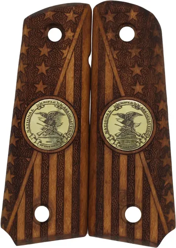 Vista 7 de URAY 1911 Tamaño completo 45 Trump Medallón y Puños de bandera – Empuñaduras híbridas de alta calidad CNC/hechas a mano para Colt, Kimber, Tauro