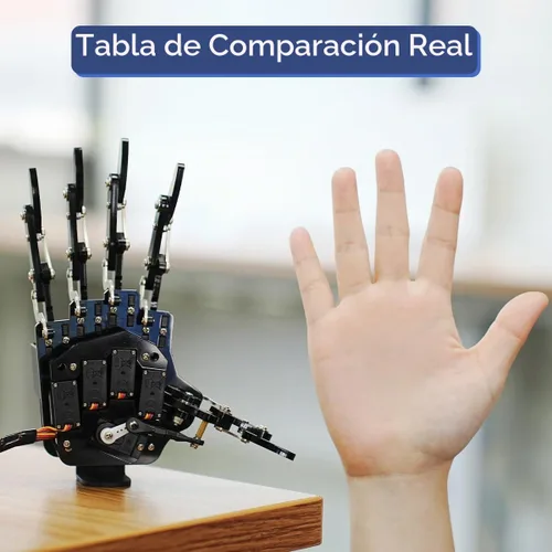 Vista 3 de Mano de Robot de Cinco Dedos con Movimiento Exclusivo, Brazo Mecánico Biónico de Robot de Bricolaje, Mano Izquierda