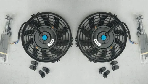 Vista 6 de Intercooler de aire a agua intercambiador de calor líquido de aluminio universal y ventiladores