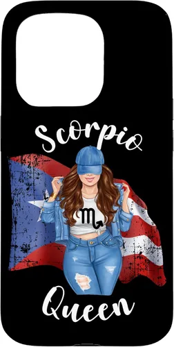 Vista 14 de Funda para iPhone 16 Puertorriqueña Escorpio Reina de Puerto Rico Morena