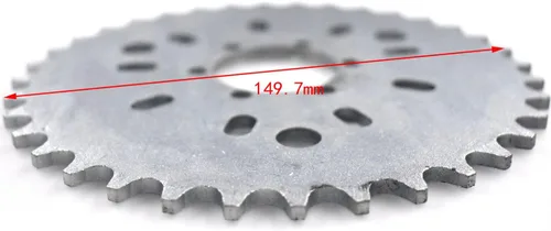 Vista 2 de JRL Piñón de rueda 36 dientes para bicicleta motorizada de gasolina 50 cc, 60 cc, 80 cc