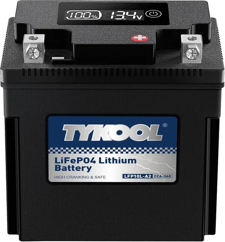Vista 14 de TYKOOL YTZ5S - Batería de litio para motocicleta, 12,8 V, 3 Ah, 180 CCA LiFePO4, batería para deportes de motor para ATV, UTV, motos de nieve, moto