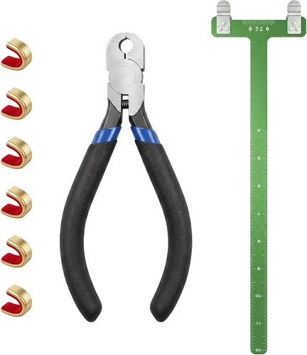 Vista 10 de Zonon Alicates para Puntos de Encoque de Cuerda de Arco, Juego de Cuerdas de Encoque, Regla Cuadrada de Arco en Forma de T, Alicates con Hebilla