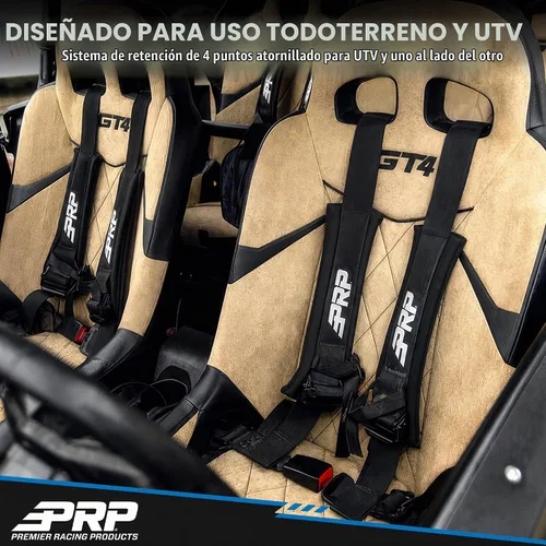 Vista 2 de PRP Arnés Surelatch de 4 puntos de 2 pulgadas con acolchado de 2 pulgadas, ajustadores EZ, correa extraíble (paquete de 2 negro)