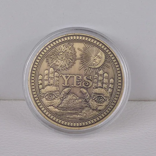 Vista 5 de Moneda de Desafío, Moneda de adivinación sí, no (bronce)