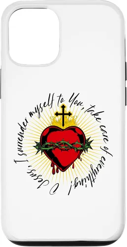 Vista 28 de Surrender Novena O Jesus Catholic Black Letter Case for iPhone 17