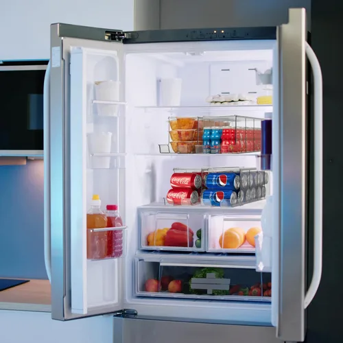 Vista 6 de Organizador de latas de refresco ClearSpace y dispensador de latas de refresco para refrigerador - Organizador de nevera y organizador apilable