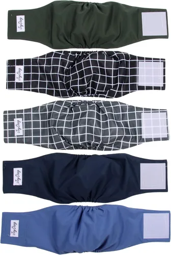 Vista 13 de JoyDaog - Pañales reutilizables para cachorros varones, paquete de 5, lavables, bandas reutilizables para el vientre, para perros