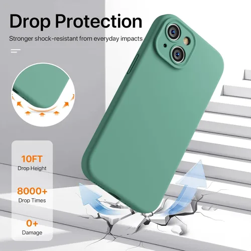 Vista 3 de GOODVISH Funda compatible con iPhone 15, silicona mejorada [protección mejorada de la cámara] funda para teléfono con 2 protectores de pantalla