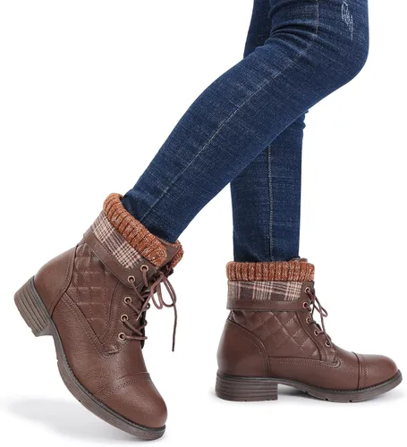 Vista 49 de STQ Botas de combate con cordones para mujer