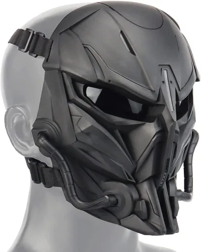 Vista 2 de Airsoft - Máscara protectora de cara completa, pasamontañas, para deportes al aire libre, CS cosplay, disfraz, sesión de películas
