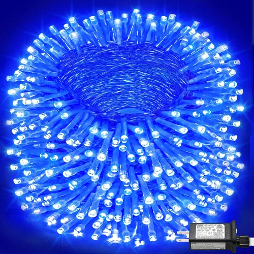 Vista 11 de Tira de 200 luces LED de 66 pies para exteriores, luces de Navidad conectables para interiores, cable transparente, impermeable, 8 modos de luces