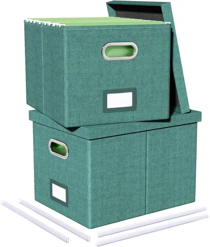 Vista 27 de Oterri Organizador de Archivos, Caja de Archivos, Gabinete de Archivos para Almacenamiento de Carpetas de Archivos Tamaño Carta, Organizador