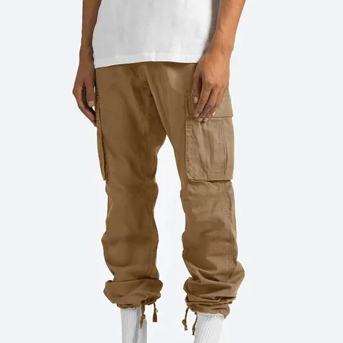Vista 7 de Pantalones cargo para hombre, pantalones de senderismo para entrenamiento, ajuste relajado, pantalones deportivos casuales con bolsillos