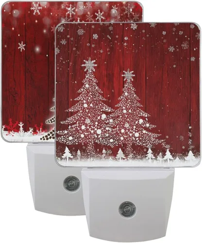 Vista 9 de Vdsrup Juego de 2 luces nocturnas de muñeco de nieve de invierno, luces nocturnas con forma de pájaro cardenal, luz nocturna LED enchufable, lámpara