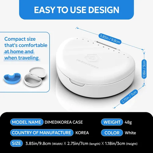 Vista 2 de Estuche de almacenamiento de dentaduras – Taza higiénica y protectora para el baño de dentadura – Contenedor de retención dental de ortodoncia apto