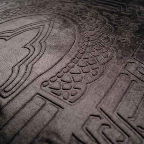 Vista 2 de Alfombra de oración – Alfombra turca Janamaz Sajada de felpa suave para hombres y mujeres, alfombrilla de oración lisa y sólida, regalo de Ramadán