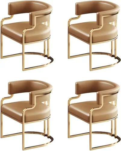Vista 26 de Sillas de comedor de cocina para interiores, silla lateral tapizada para el hogar, silla con brazo de respaldo bajo, silla de comedor con piel