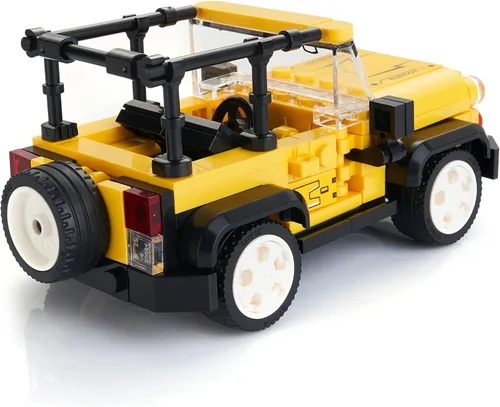 Vista 4 de Block Builder Juego de bloques de construcción de automóviles Jeep Wrangler (242 piezas) Bloques de construcción de coches de carreras para niños