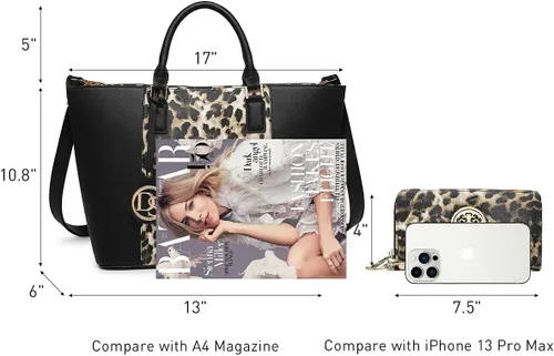 Vista 42 de Dasein Satchel Purse Handbag for Women Large Shoulder Work Tote Bag With Matching Wallet