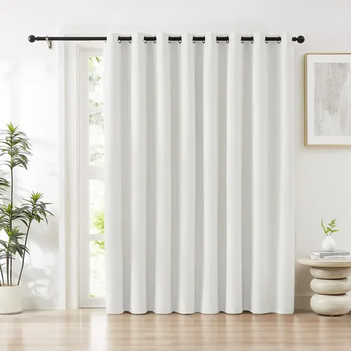 Vista 28 de Cortinas opacas de lino beige Melodieux de 63 pulgadas de largo para dormitorio, sala de estar, 100% cortinas con ojales para bloquear la luz